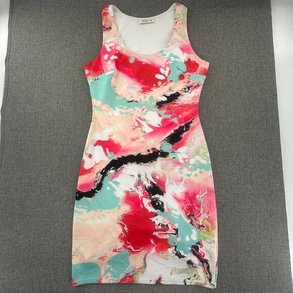 Arden B Mini Dress Tie-Dye/ Marble  Sleeveless Round Neck Large Lined Stretchy‎ - Picture 1 of 12